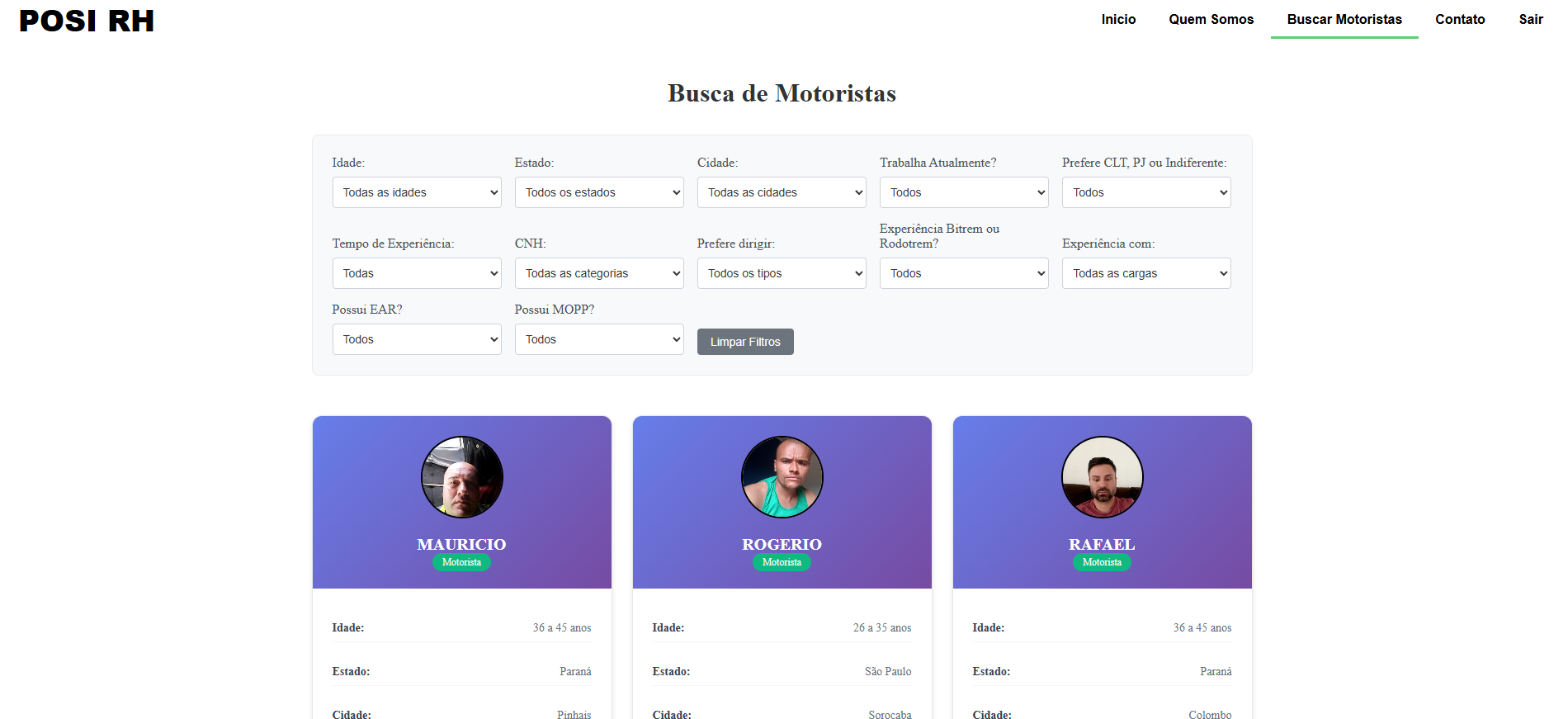 Preview do site POSIRH