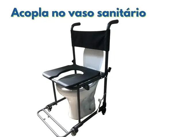 Cadeira de Banho Desmontável Dobrável Higiênica Idoso B5 150kg Ortomobil - Imagem 3