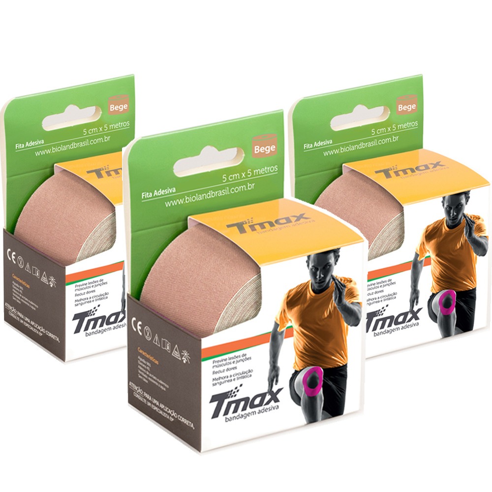 BANDAGEM ELASTICA ADESIVA TMAX 5Mx5CM COR