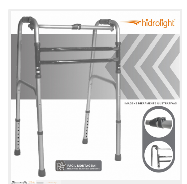 Andador 3 Barras em Alumínio
